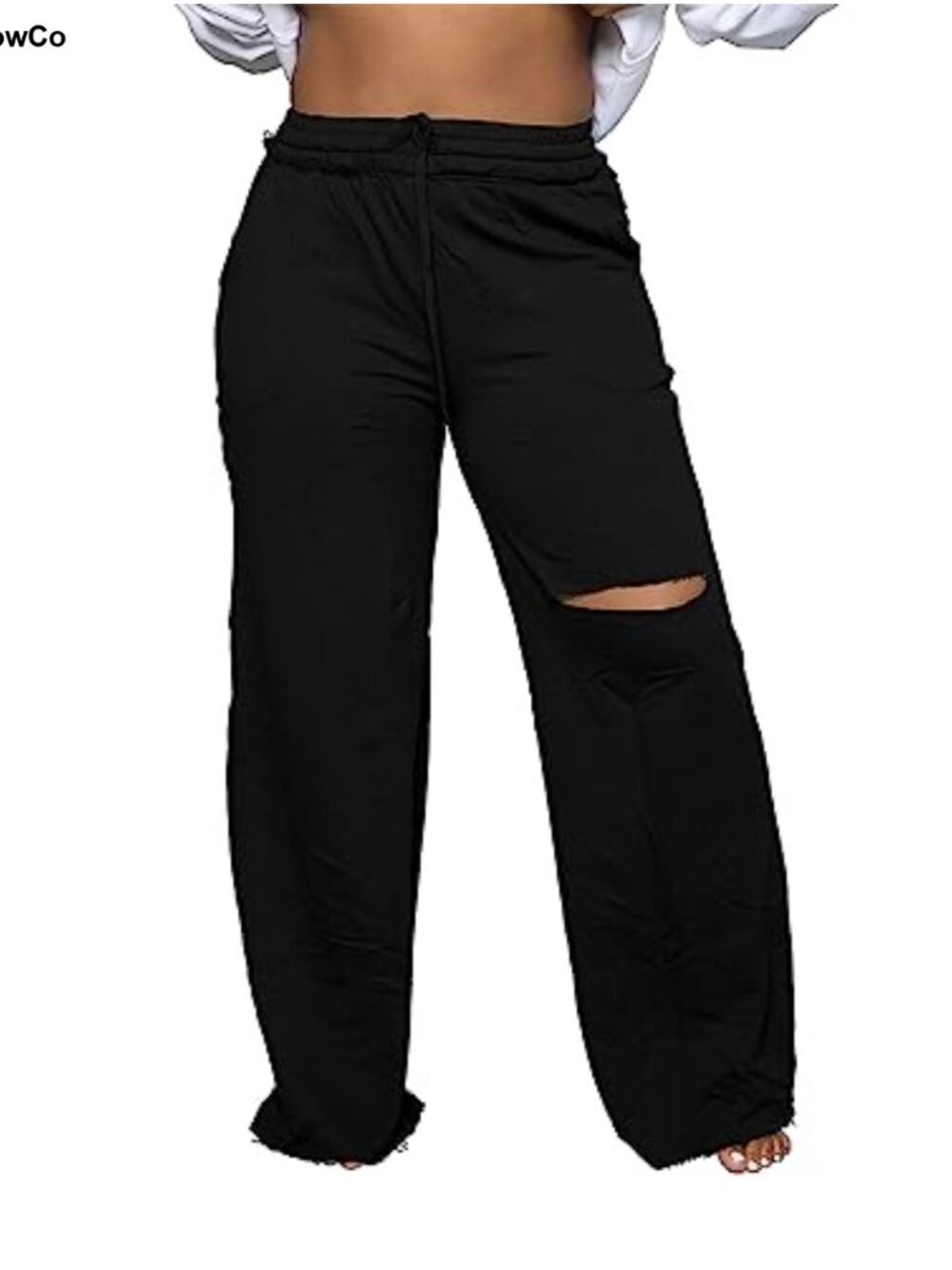Wide Leg Sweatpants Drawstring Baggy Casual Lounge Pants Polyester Spandex